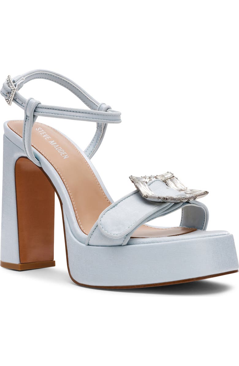 Steve Madden Liandra Ankle Strap Platform Sandal, Main, color, Blue Satin