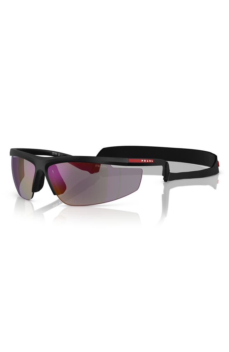 Prada Linea Rossa 96mm Gradient Pillow Sunglasses, Alternate, color, Matte Black