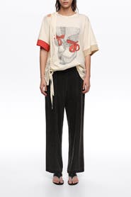 Bimba y Lola Straight Washed Trousers With Topstitching