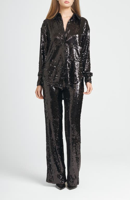 Wayf Find Your Light Sequin Button-up Shirt