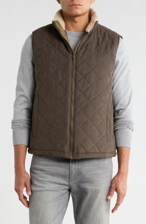 Faux Shearling Lined Quilted Vest