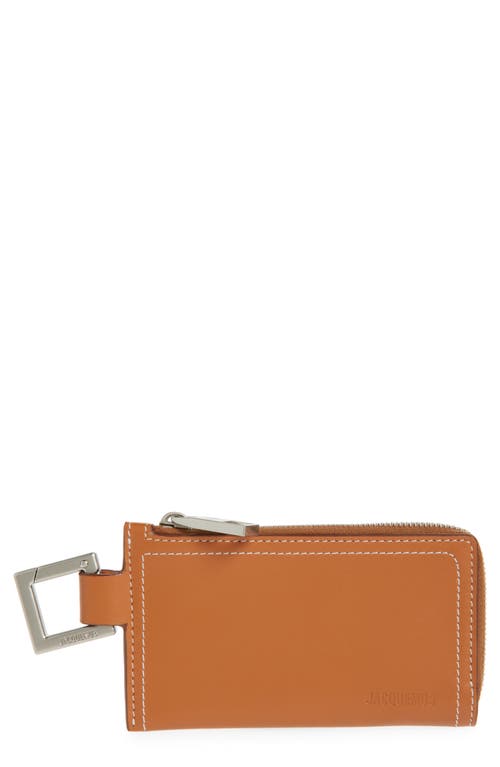 Jacquemus Le Porte Leather Zip Pouch In Light Brown 2