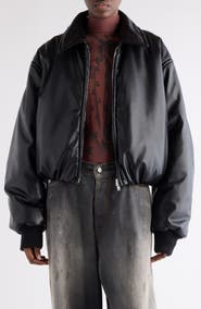 Acne Studios Onnea Faux Leather Bomber Jacket