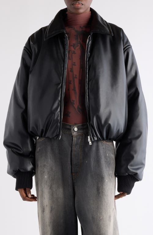 Acne Studios Onnea Faux Leather Bomber Jacket In Black