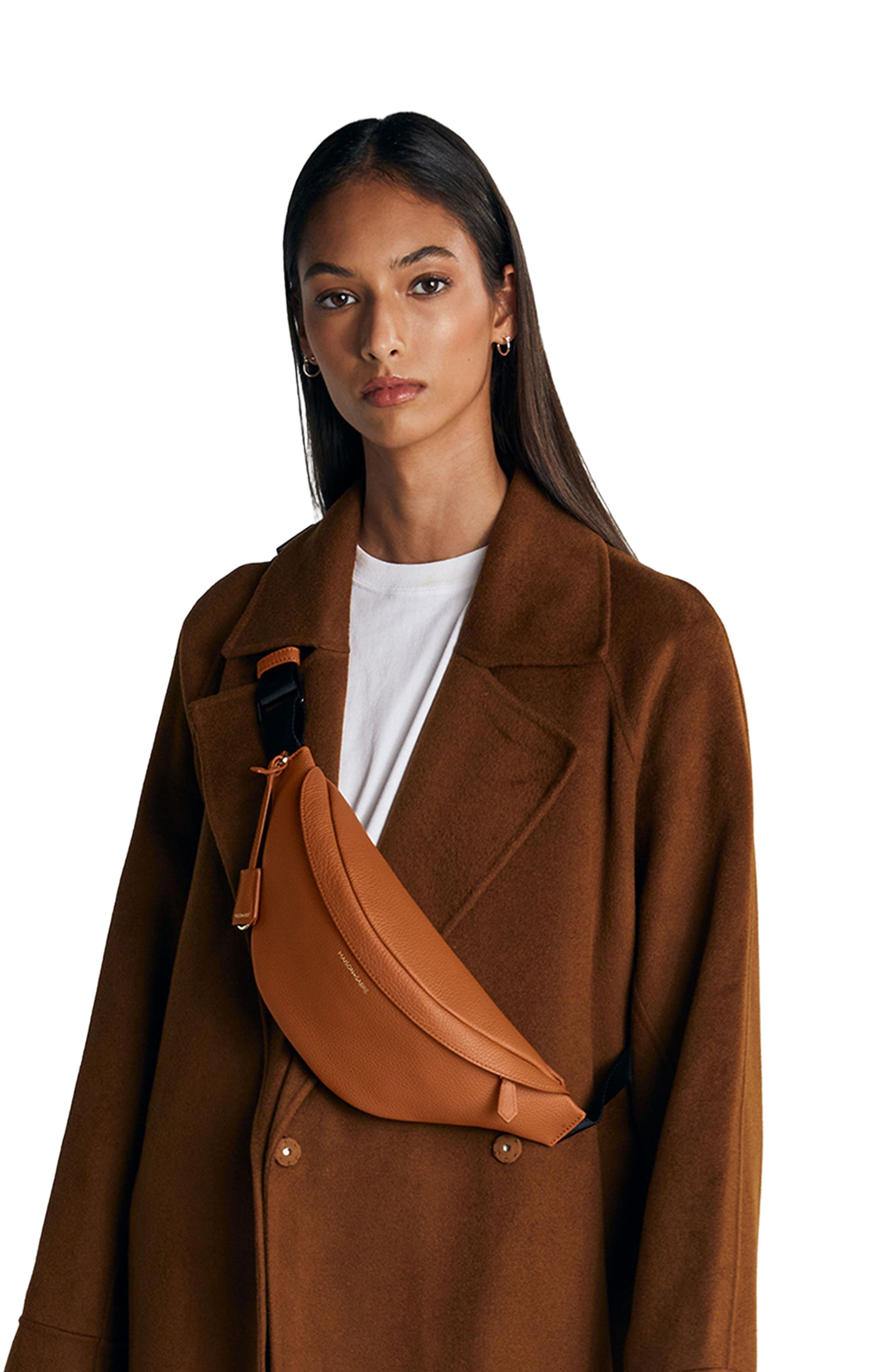 Leather Sling Bag, Alternate, color, Pecan Brown