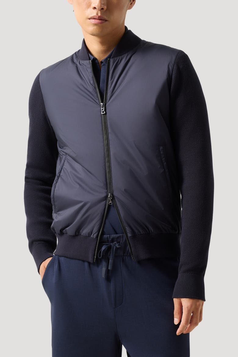 Zisco Piped Hybrid Knit Jacket, Alternate, color, Navy blue
