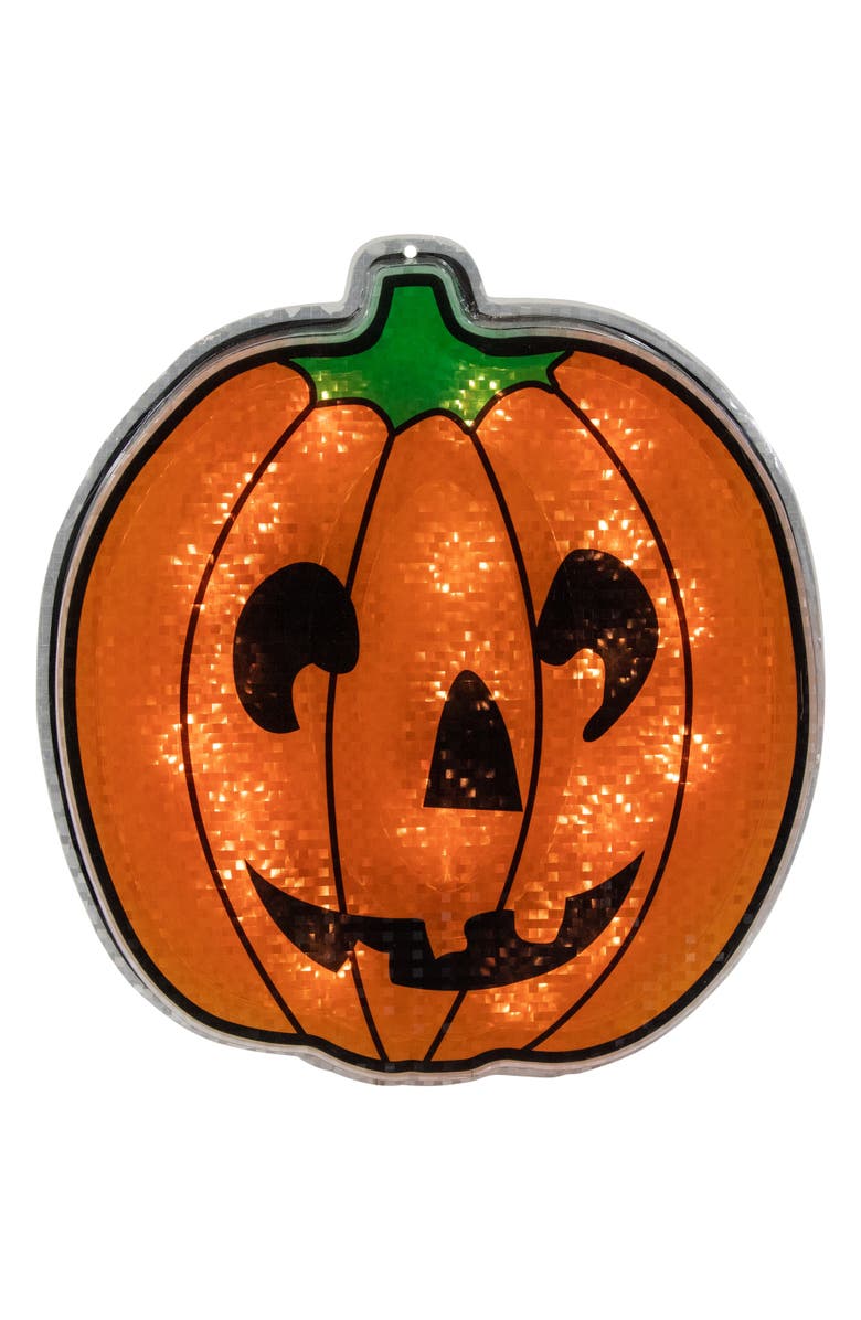 Northlight Lighted Jack O' Lantern Halloween Window Decoration - 13.5", Main, color, 