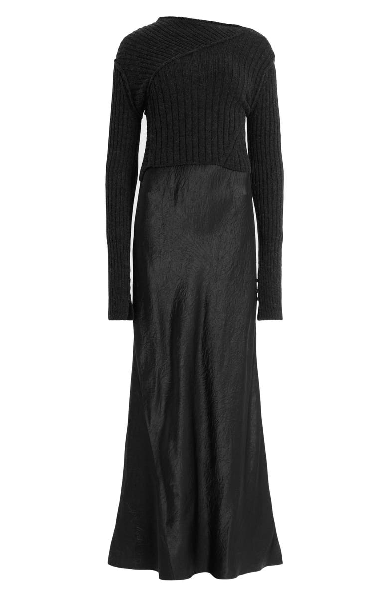 AllSaints Amos Two-Piece Sweater & Satin Dress, Alternate, color, 