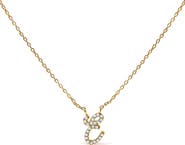 Haus of Brilliance 14K Gold Diamond Accent "A-Z" Initial Script Style Pendant Necklace