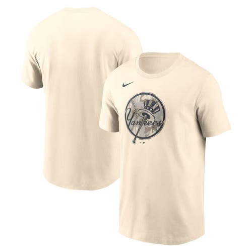 Nike Cream New York Yankees Camo Logo T-shirt In Gold