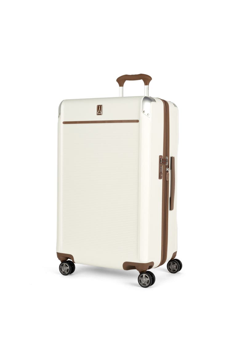 Platinum Elite Hardside Expandable 28" Large Checked Spinner Luggage, Alternate, color, Cream White
