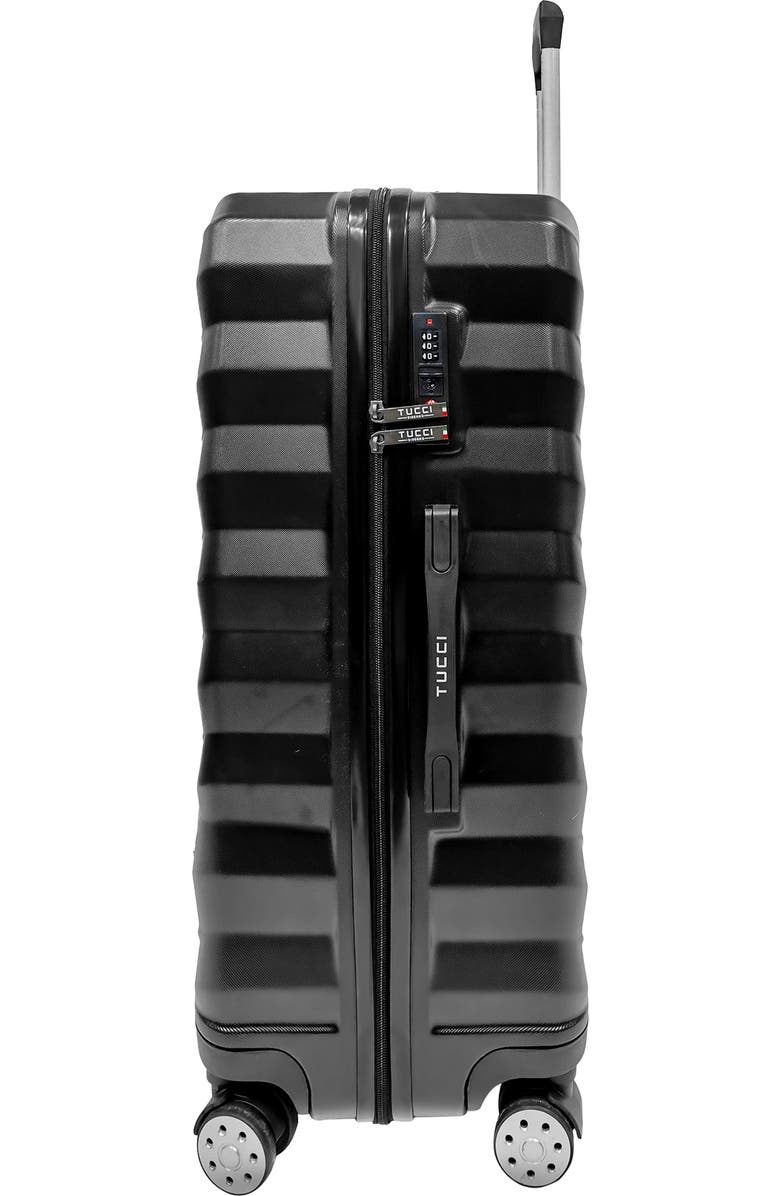 TUCCI Storto Hardshell 3-Piece Spinner Luggage Set, Alternate, color, Black