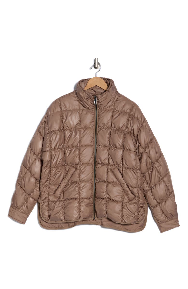 BCBGeneration Zip Quilted Short Puffer Jacket, Alternate, color, Toffee