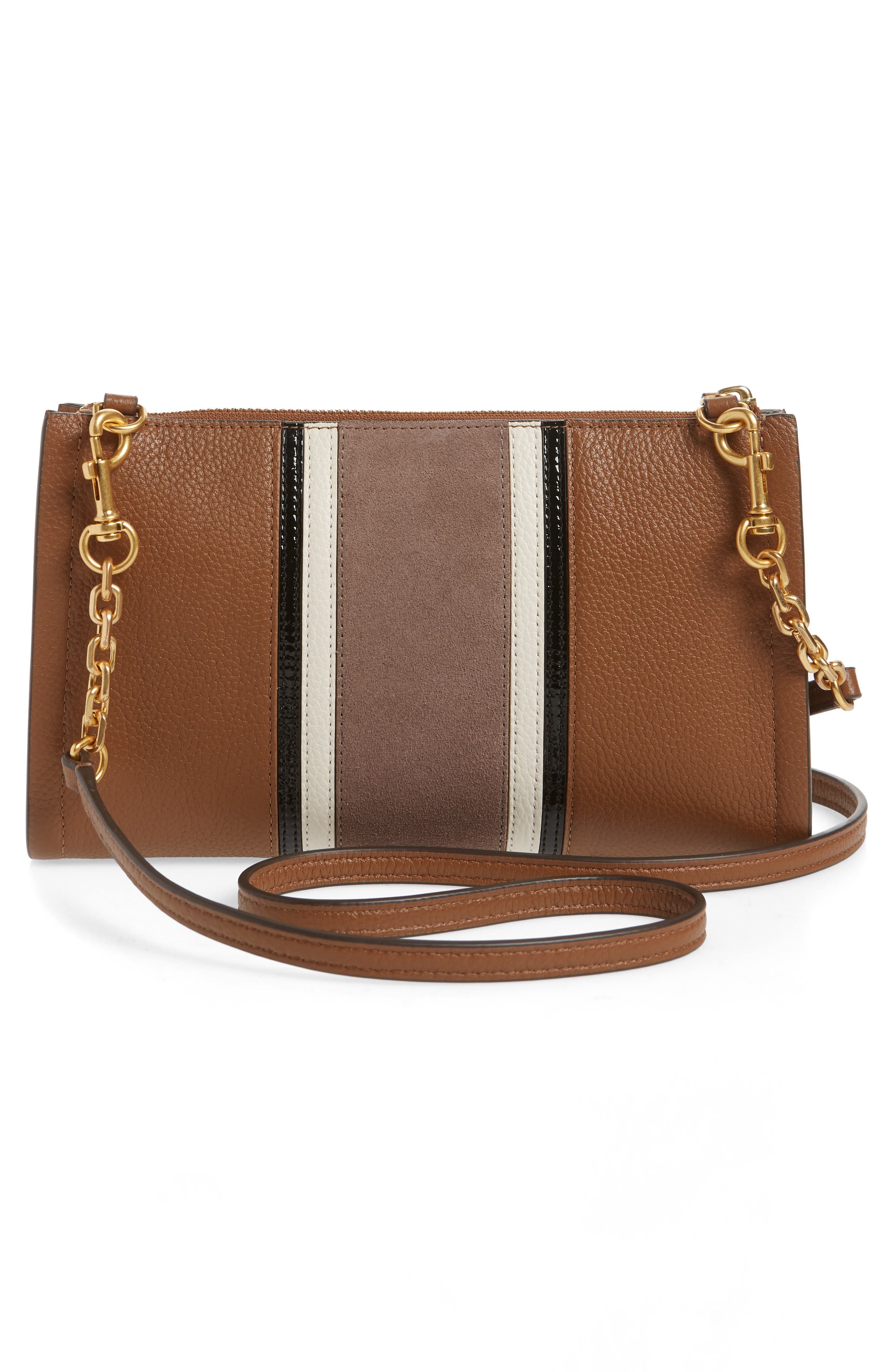 Tory Burch Carson Stripe Leather Crossbody Bag, Alternate, color, 
