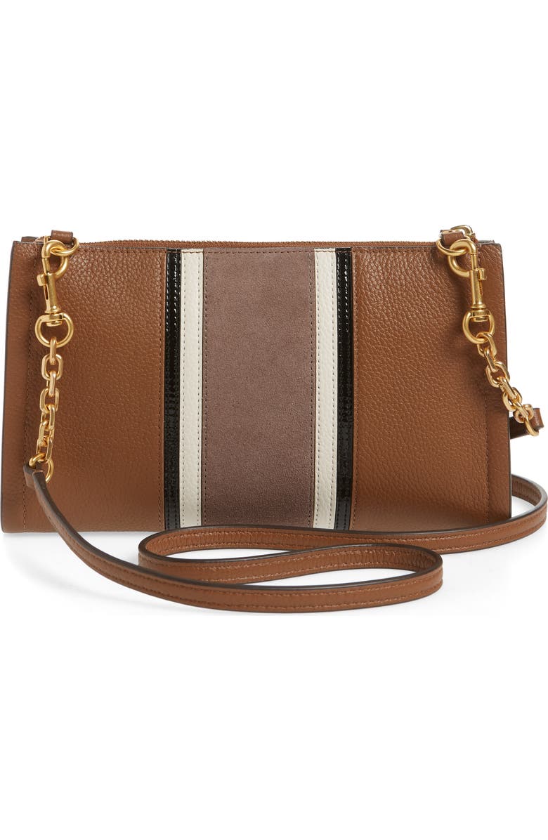 Tory Burch Carson Stripe Leather Crossbody Bag, Alternate, color,