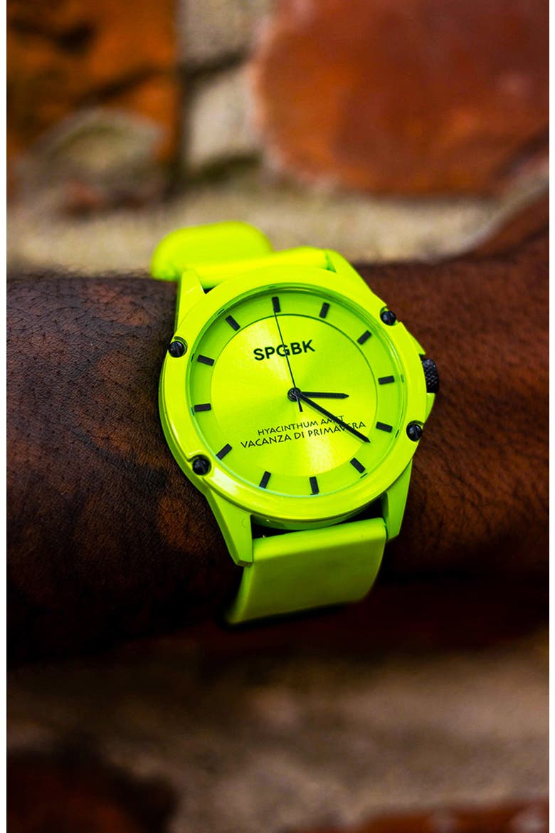 Pine Forest Silicone Strap Watch, 44mm, Alternate, color, LIME