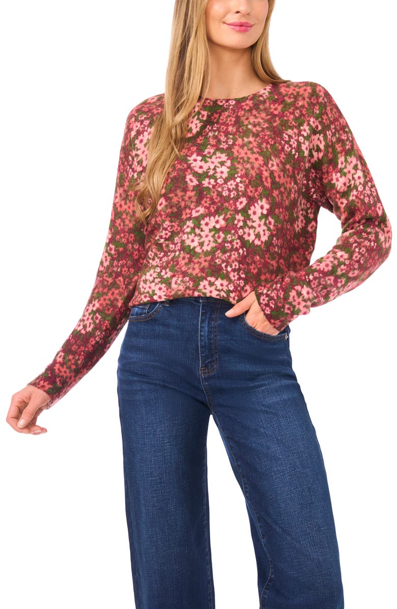 CeCe Print Sweater, Main, color, 