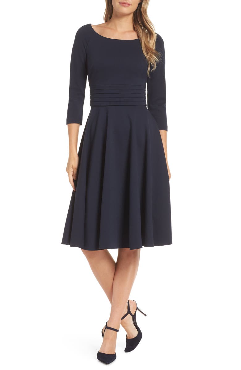 Harper Rose Pleated Waist Fit & Flare Dress, Alternate, color,