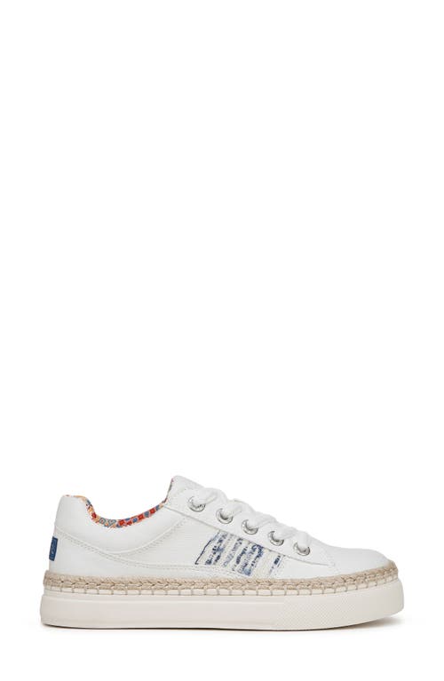 Shop Blowfish Malibu Northshore Espadrille Trim Sneaker In White Multi Twill Fabric