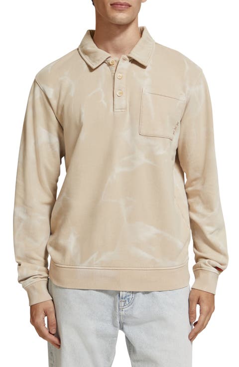 Washed Polo Collar Sweatshirt