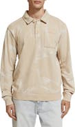 Scotch & Soda Washed Polo Collar Sweatshirt