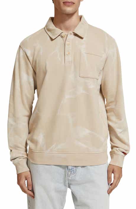 Scotch & Soda Washed Polo Collar Sweatshirt