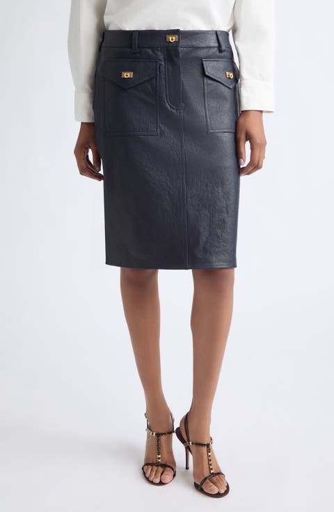 Nappa Leather Pencil Skirt