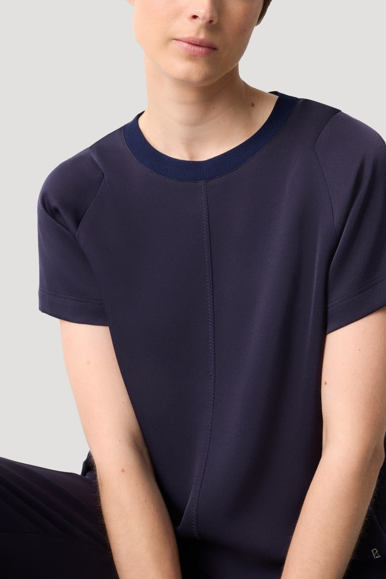 Dakota Satin Shirt, Alternate, color, Navy blue