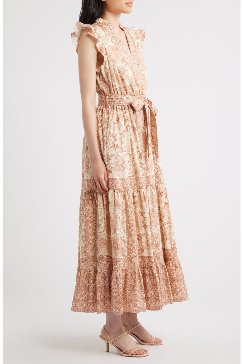 The Eden Print Tie Waist Maxi Dress, Alternate, color, CYPRESS VINE PRINT