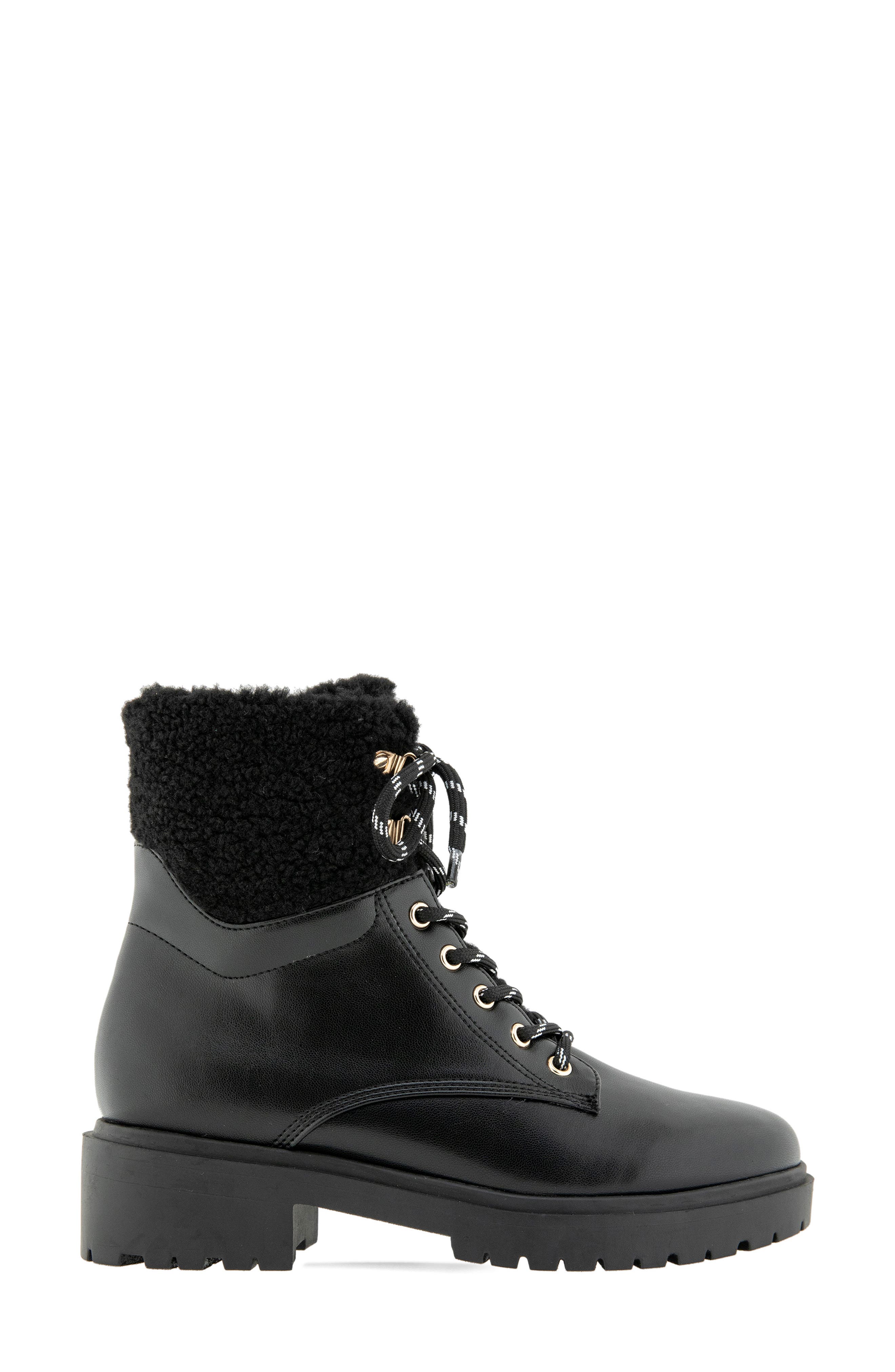 Morli Faux Shearling Boot, Alternate, color, BLACK