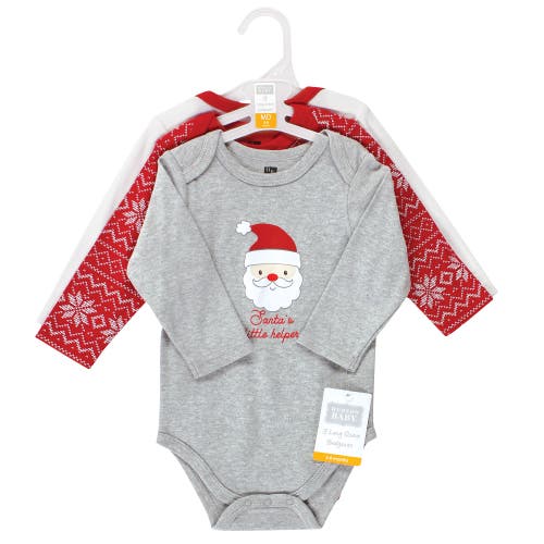 Hudson Baby Everyday Long-sleeve Cotton All-in-ones In Gray