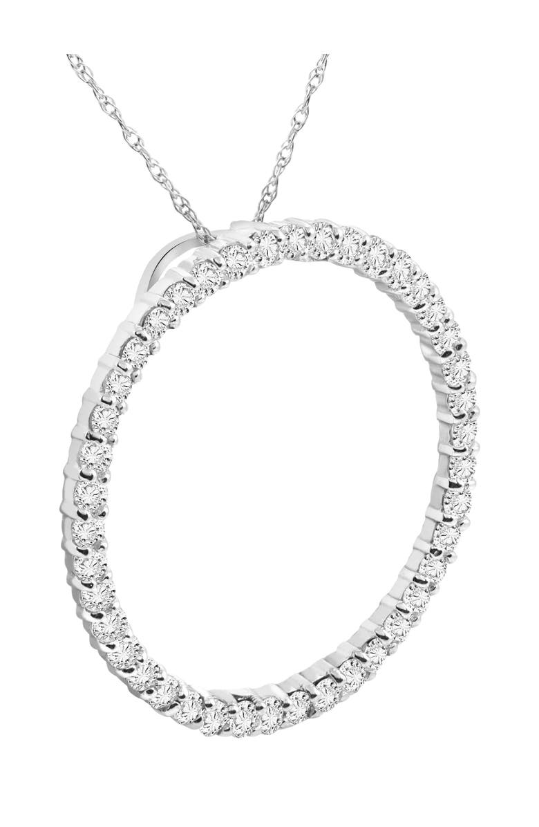 Bliss Diamond 3/4ct Circle Diamond Pendant 14K Gold Lab Grown, Alternate, color, 