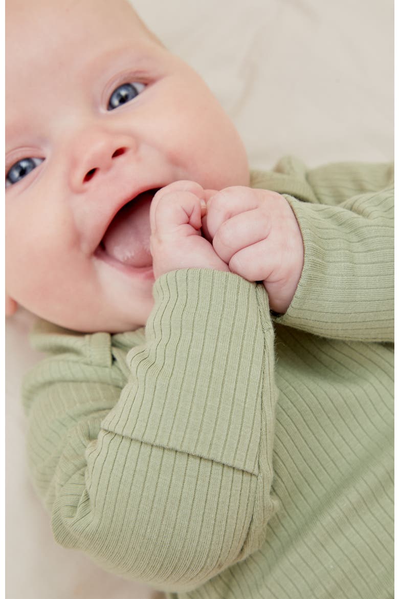 Ribbed Long Sleeve Bodysuit, Alternate, color, Sage