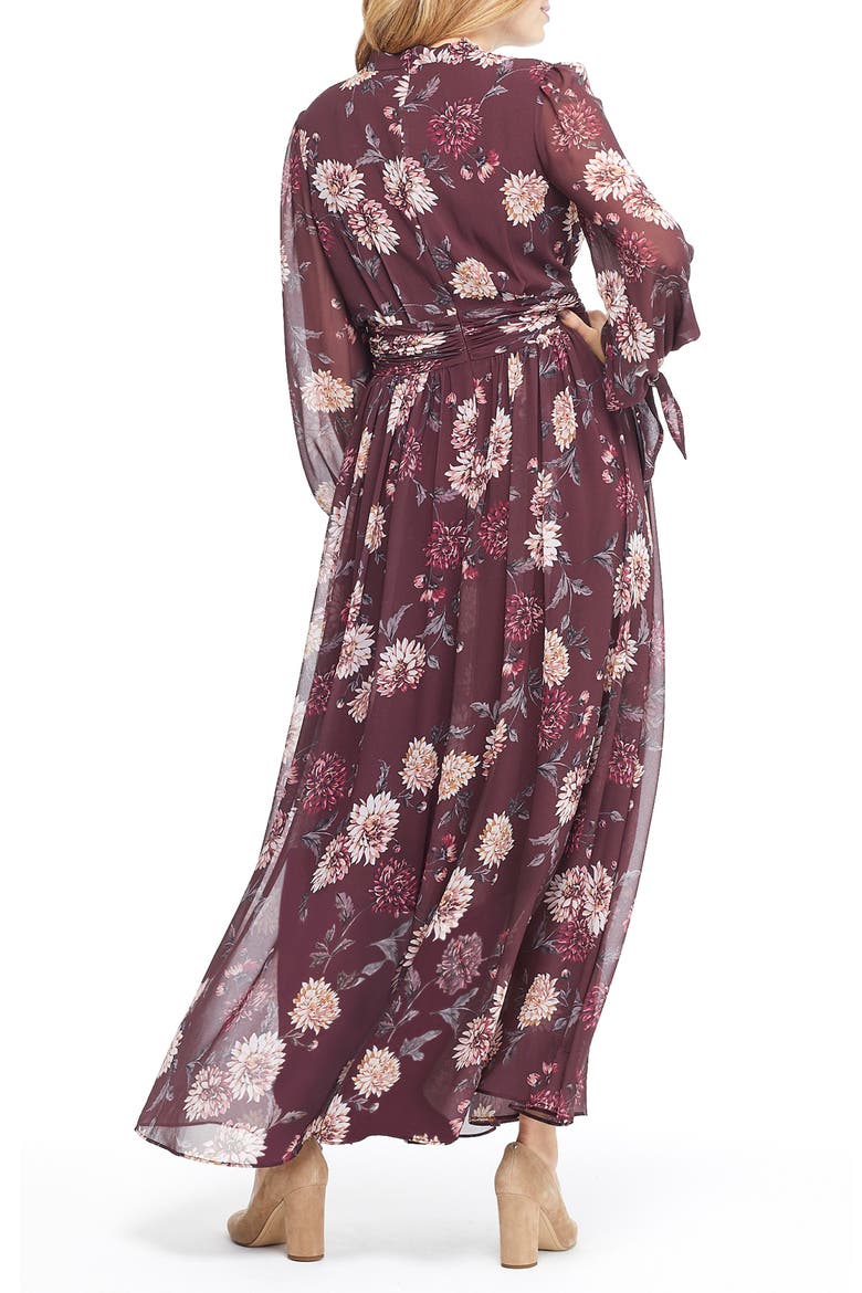 Georgia Chiffon Maxi Dress (Nordstrom Exclusive), Alternate, color, WINE/ VELVET ROSE