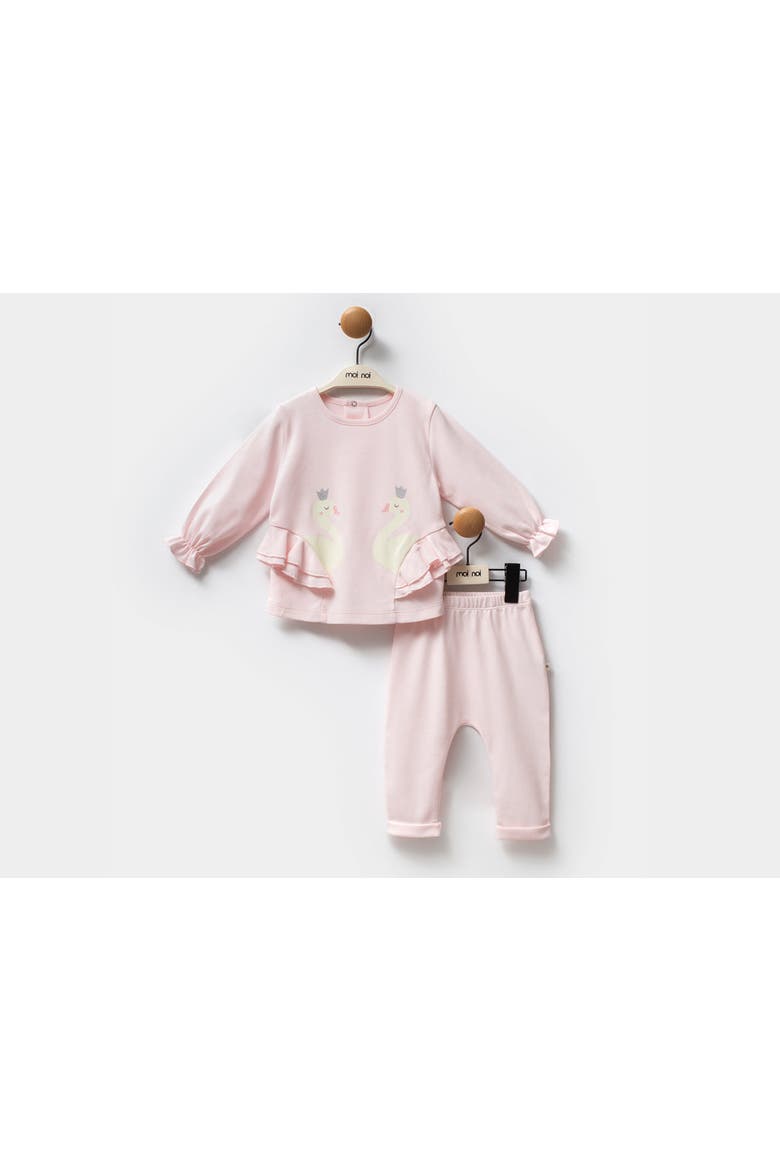 Swan Ruffle Outfit Set, Alternate, color, Pink