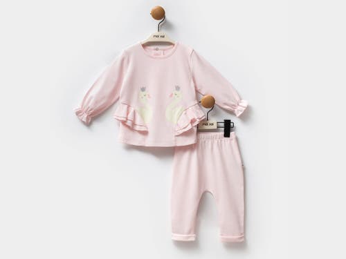 Moi Noi Swan Ruffle Outfit Set In Pink