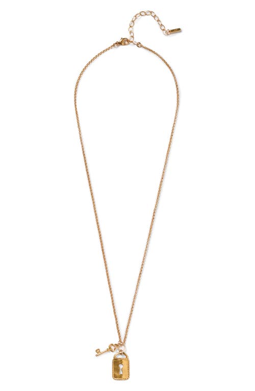 Chan Luu Mini Padlock Pendant Necklace in Yellow Gold 