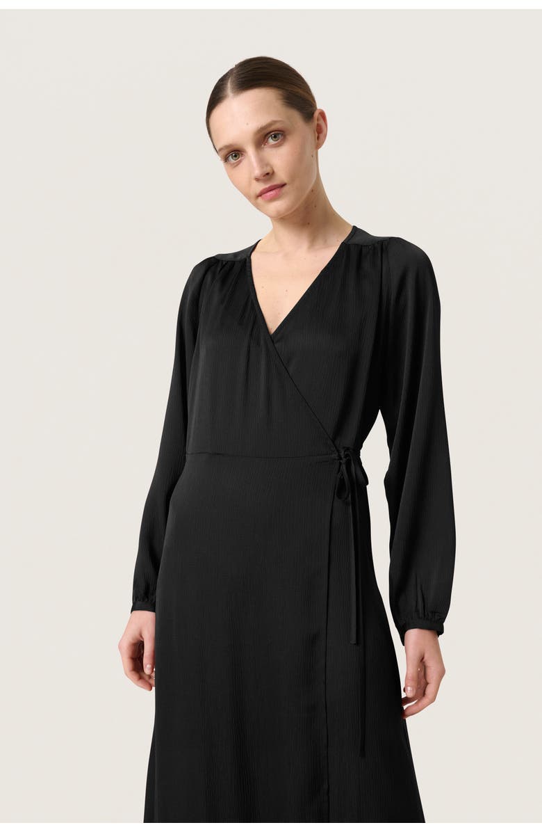 Soaked in Luxury Slioana Maxi Length V-Neck Wrap Dress, Alternate, color, Black