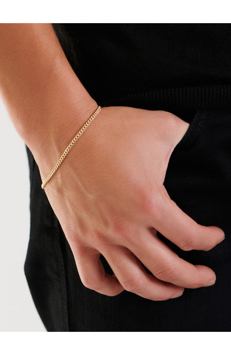 DEVATA Cuban Chain Bracelet in 14K Gold, Alternate, color, Yellow Gold