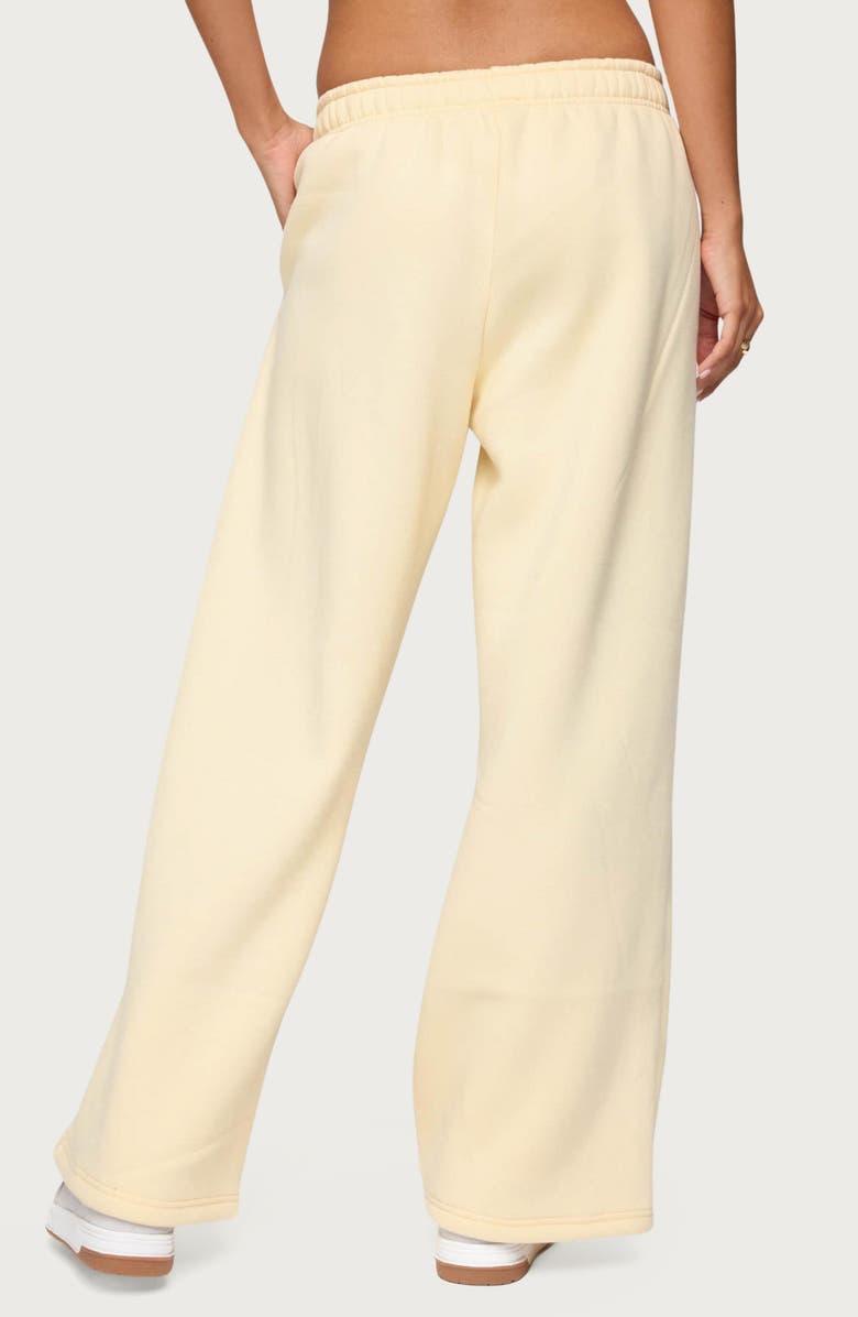 EDIKTED Tropical Blooms Wide Leg Sweatpants, Alternate, color, Yellow