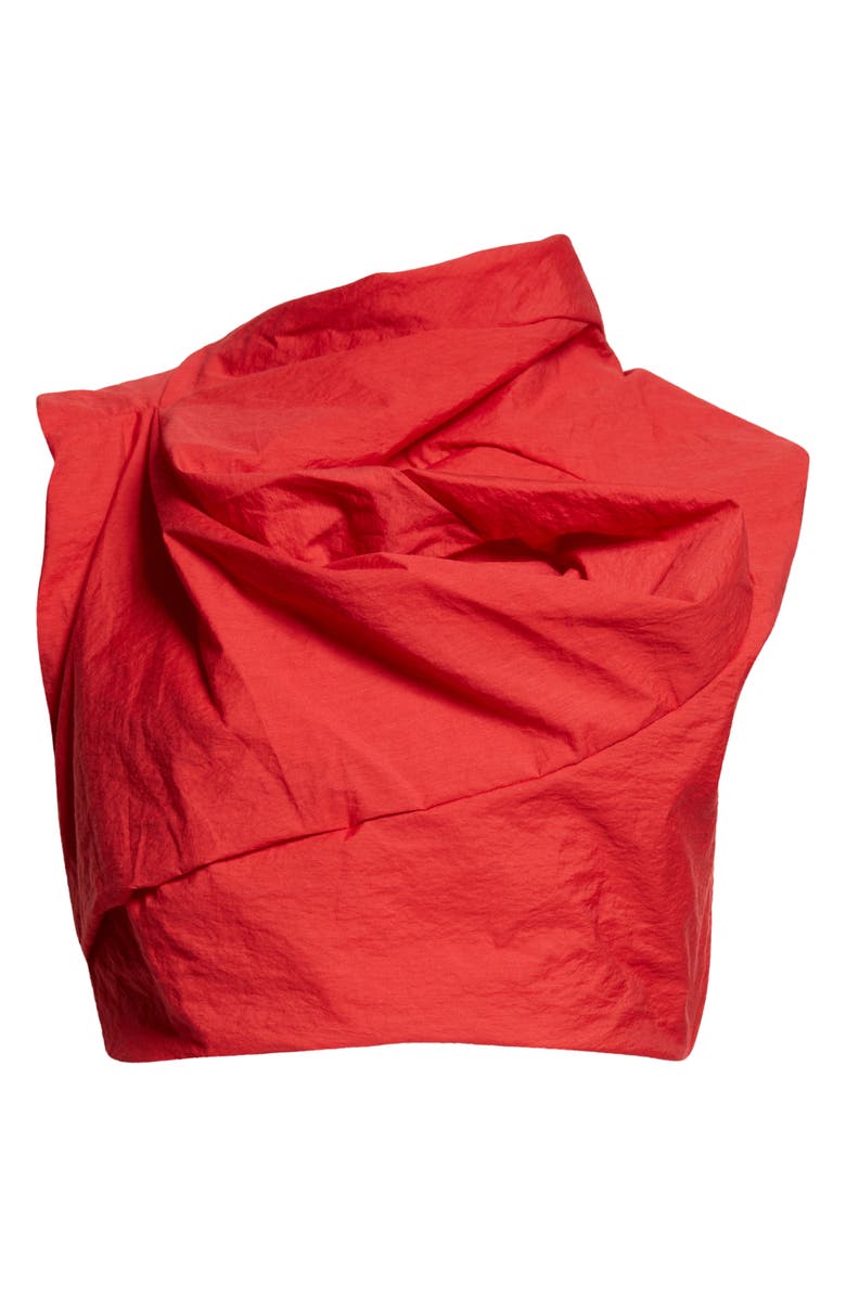 Acne Studios Texy Gathered Poplin Crop Top, Alternate, color, 