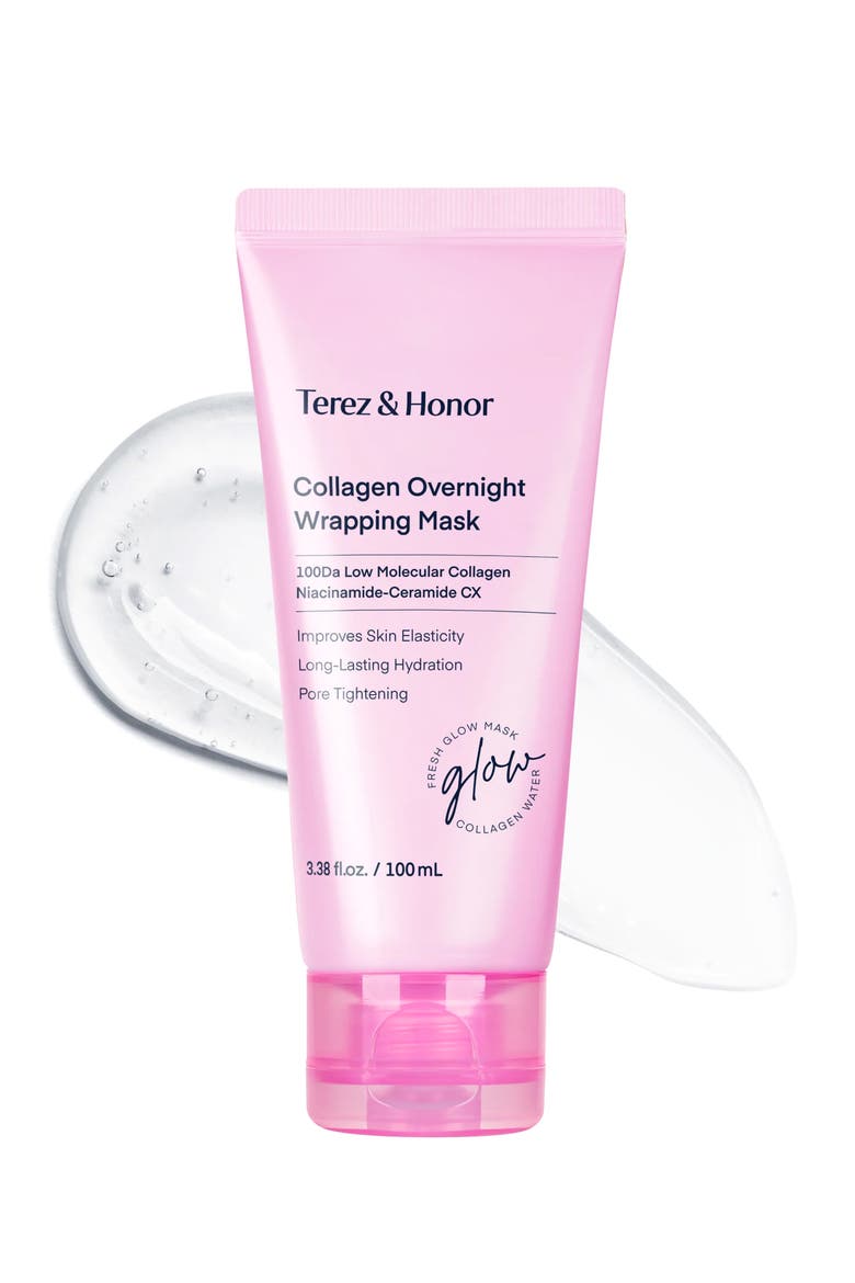 Collagen Overnight Wrapping Mask, Main, color, Pink