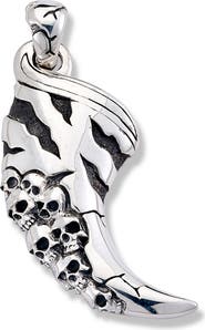 SAMUEL B. Sterling Silver Skull Horn Pendant