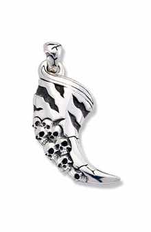 SAMUEL B. Sterling Silver Skull Horn Pendant