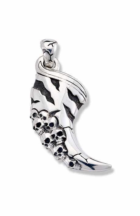 SAMUEL B. Sterling Silver Skull Horn Pendant