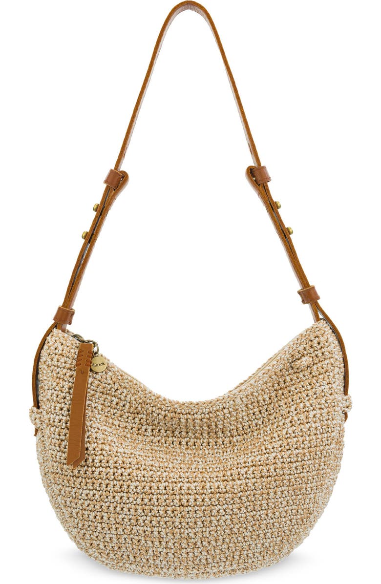 The Sak Tess Shoulder Bag Hand Crochet, Main, color, Bamboo Static
