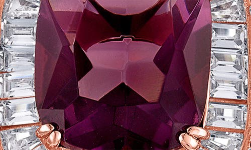 Fuzion Creations Amethyst Cubic Zirconia Halo Ring In Rose