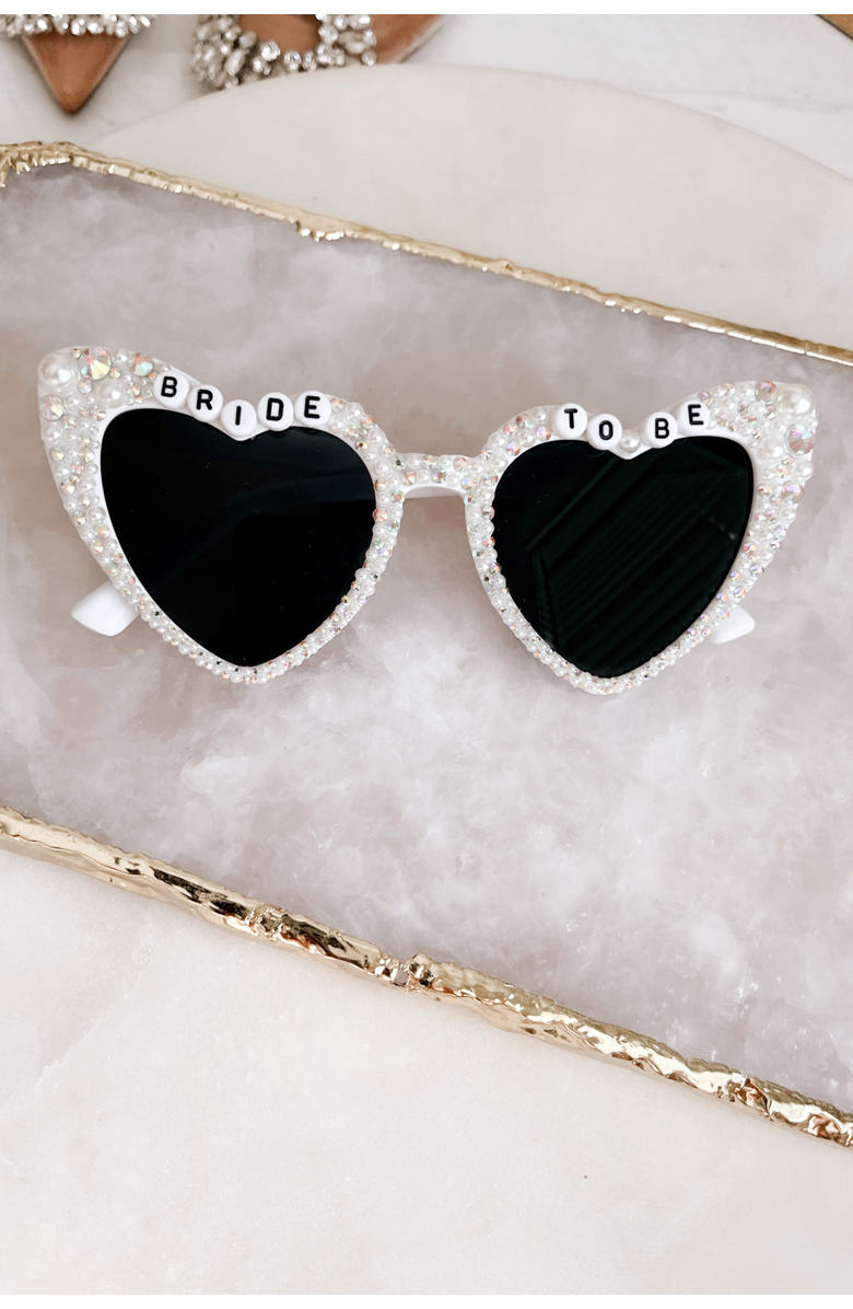 Untamed Petals Bride To Be Sunnies, Alternate, color, White