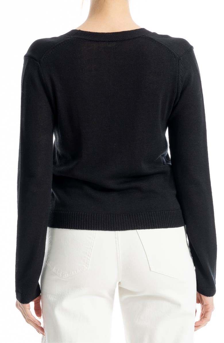 MAX STUDIO V-Neck Cardigan, Alternate, color, Black