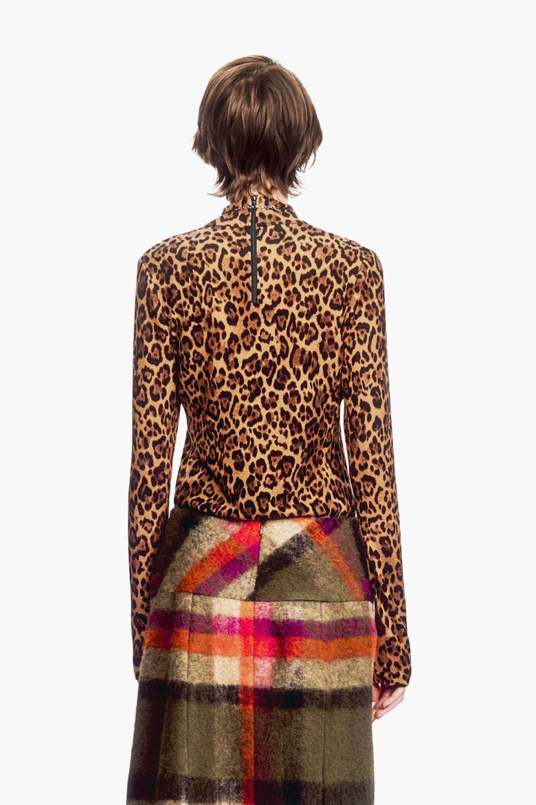 Leopard Knit Turtleneck, Alternate, color, HONEY MULTI